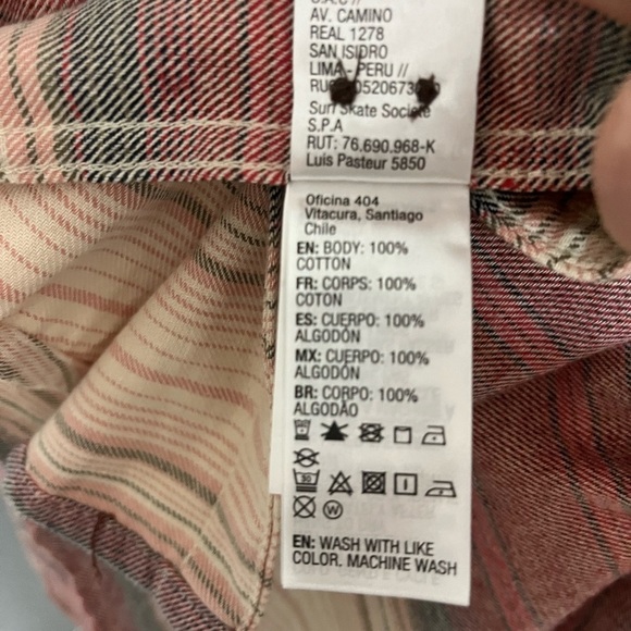 Quicksilver button front flannel size small - Picture 5 of 8